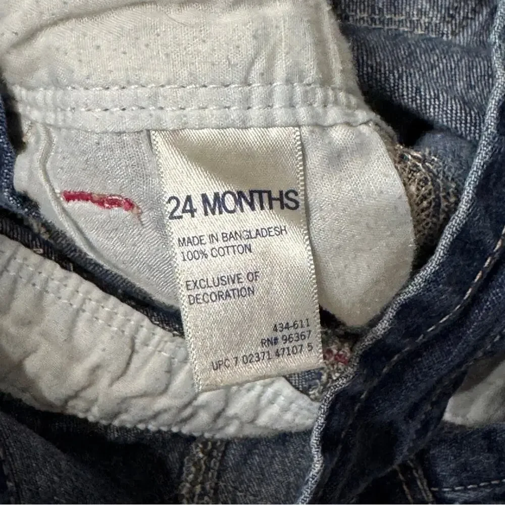 Vintage Oshkosh Girls 24 months Denim Overalls